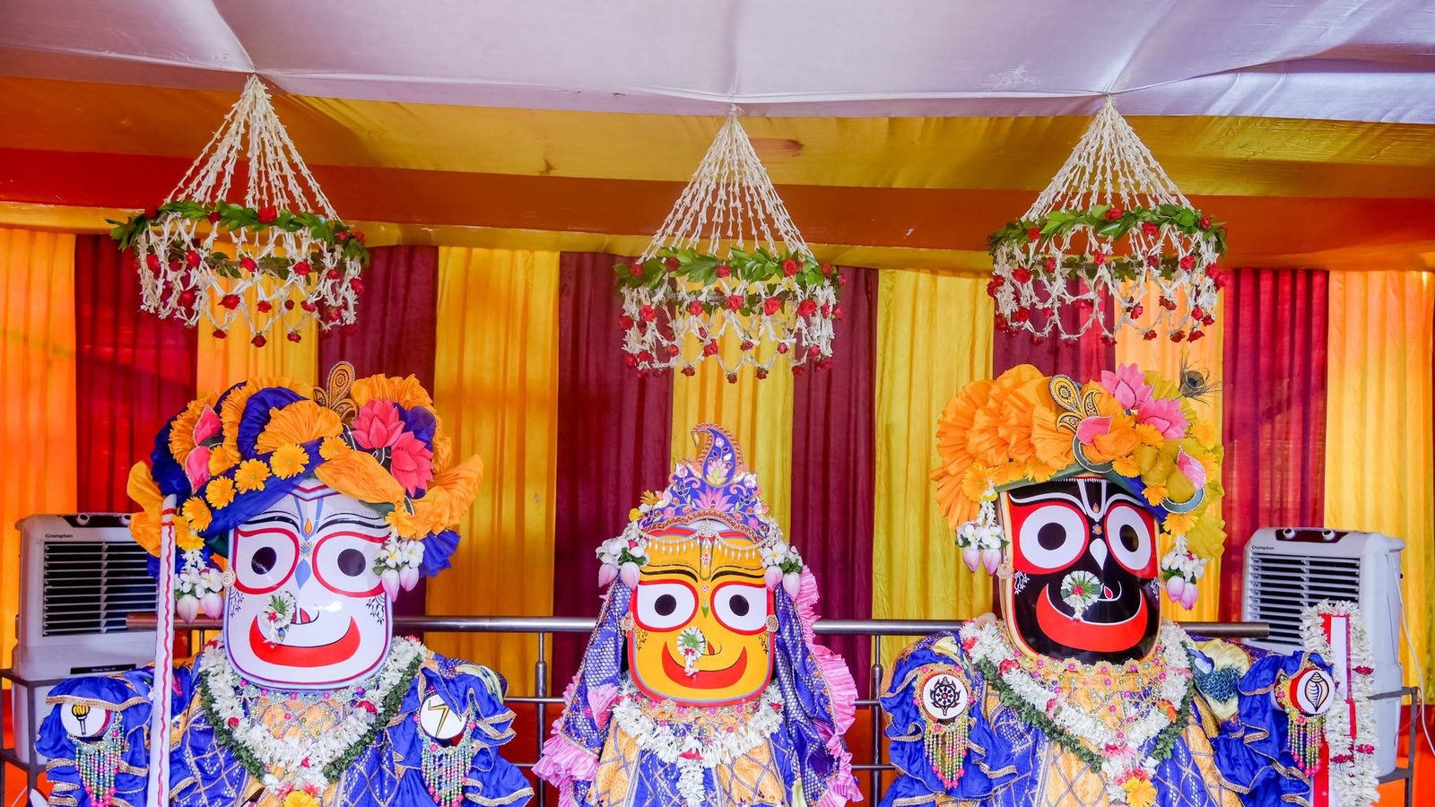 Sri Sri Jagannath, Baladeva and Subhadra at ISKCON Sri Mayapur